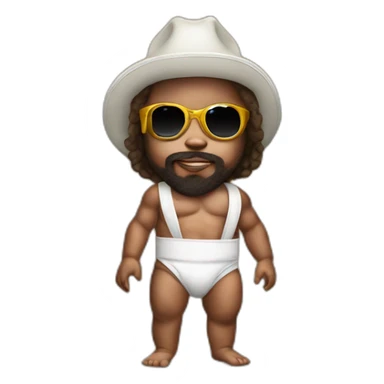 a baby dressed as Randy Savage sticker