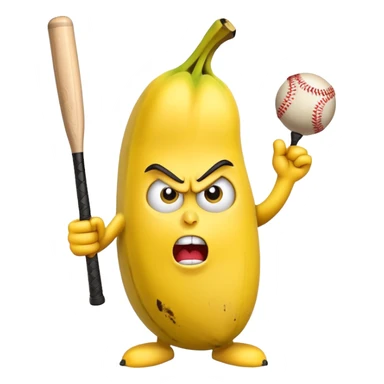 Angry banana with a baseball bat sticker