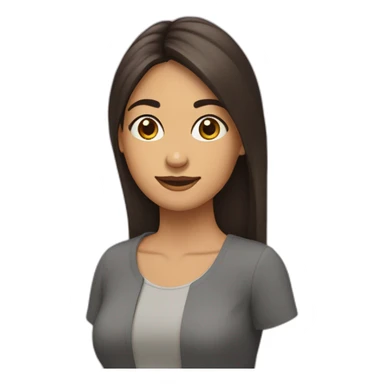 Mujer morena pelo largo crespo sticker