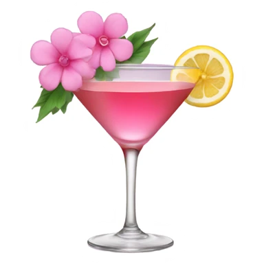 Cocktail with pink flowers sticker