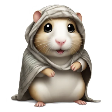 An Arab hamster wearing a thobe and shemagh sticker