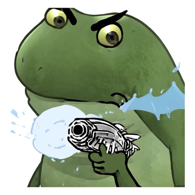 Fearsome turtle with spiked shell, large dragon wings, prominent fangs, sharp claws, shooting water and steam sticker