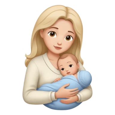 Mother cradling and nursing infant, caring pose sticker
