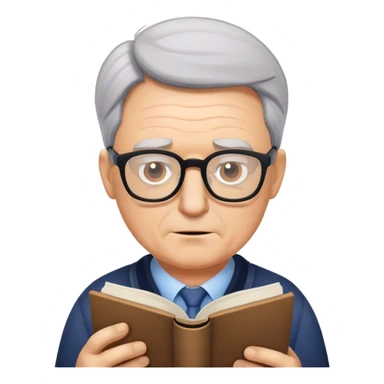 mature man reading with glasses sticker