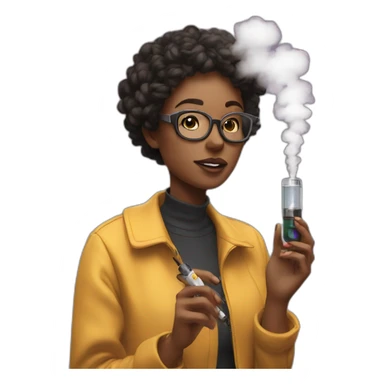 a irl with a vape in her hands sticker