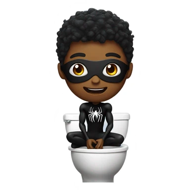 Black Spider- Man in a toilet sticker