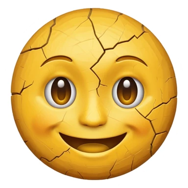 Cracked smiling face emoji sticker