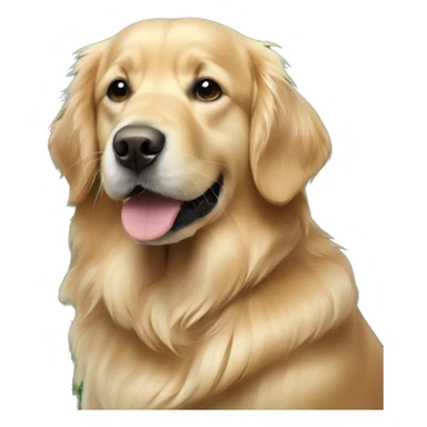 christmas golden retriever with christmas tree  sticker