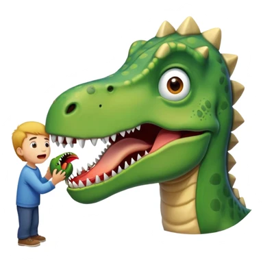 charlie being eaten by a dinosaur sticker
