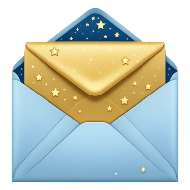 closed envelope with stars in the upper right corner sticker