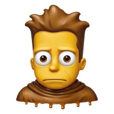 bart simpson covered in weird brown and yellow liquids and maybe some white too sticker