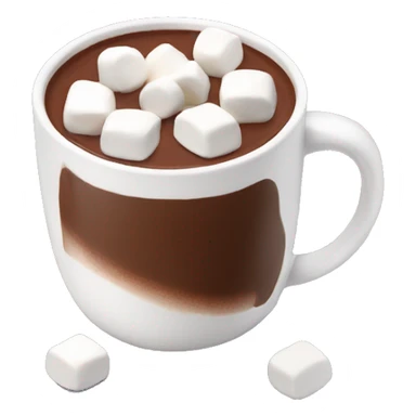 Mug of hot chocolate with marshmallows  sticker