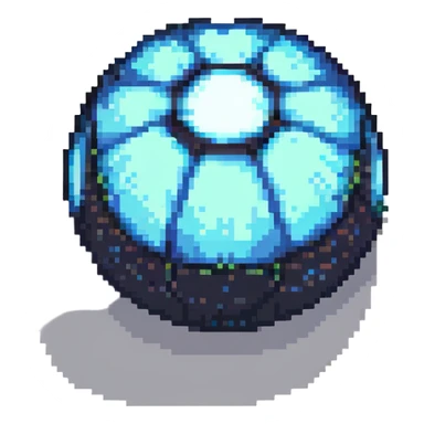a single glowing cosmic particle, radiant ball, pixel art style sticker