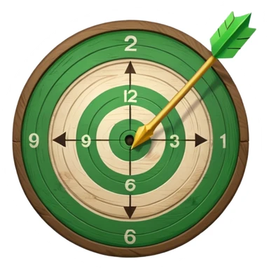 A target with an arrow in the center sticker
