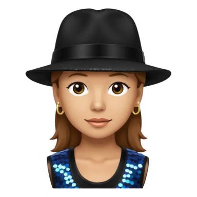 Donnie Wahlberg from NKOTB with light brown hair, black sequin crop top and hat sticker