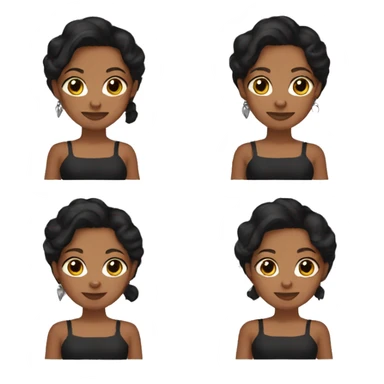 A Latina holding a tan frenchie with a black face sticker