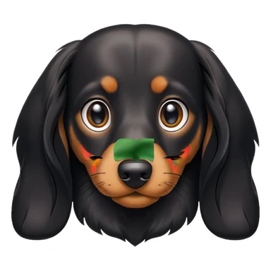 Black daschund long haired  sticker