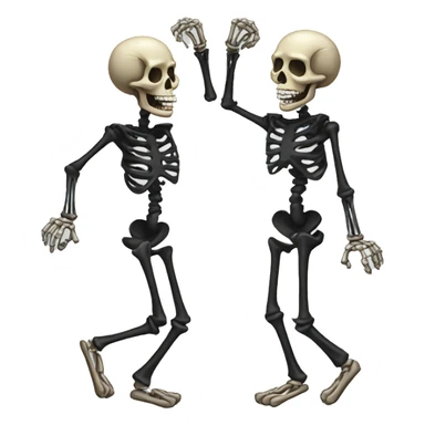 2 dancing skeletons sticker