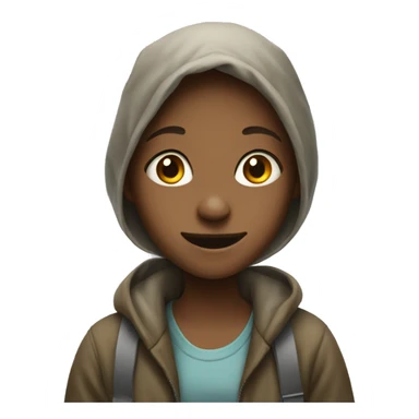 homeless girl looking happy sticker