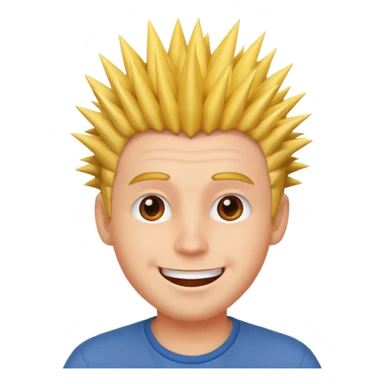 fat spiky haired happy man sticker
