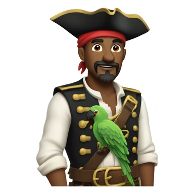 Pirate with parrot on shoulder sticker