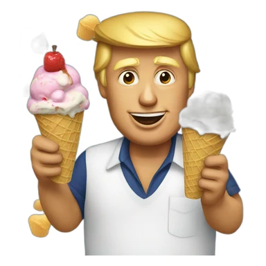 Donald Trump eating ice cream sticker