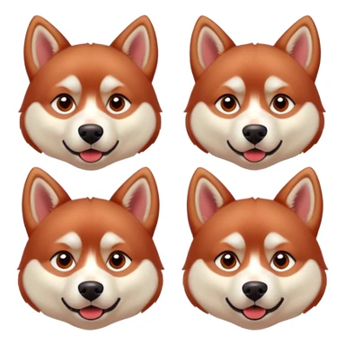 Red Siberian husky with different emotion facial expressions sticker
