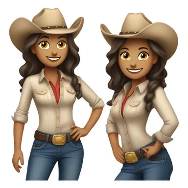 Very pretty brunette cowgirl  sticker