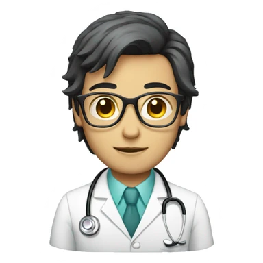 male emo doctor with glasses sticker