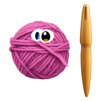 Ball of yarn and crochet hook sticker