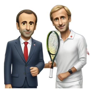Zemmour qui fait un tennis avec Macron sticker