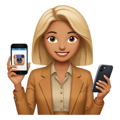 una señora entrando a mi  Instagram  para promocionar mi marca sticker