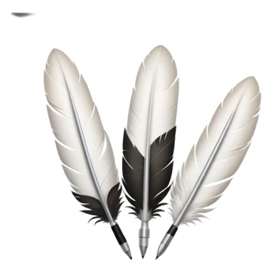 Prends la 1ere image avec les 3 plumes blanches et les stylos et ajoute en dessous le logo de largus sticker