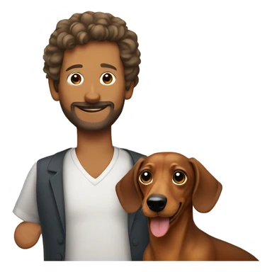 dachshund and man sticker