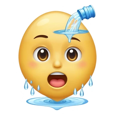 Water pouring out of mouth sticker