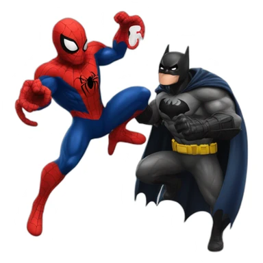 Spider-Man and Batman fighting bane and venom sticker