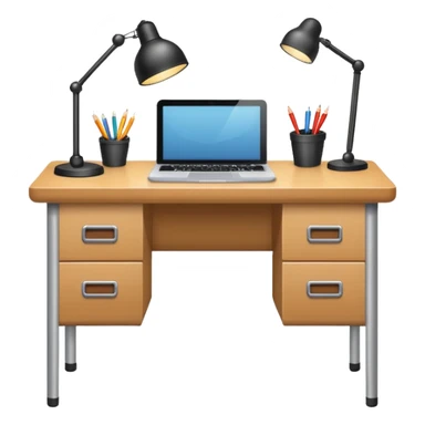 an empty desk from top to bottom sticker