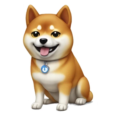 shiba inu works like a product manager in a internet company sticker