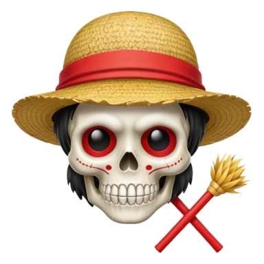 Luffy straw hat logo but.his head is a skull and the line in the hat is red sticker