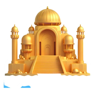 futuristic golden underwater base, complete structure with domes, pillars, Anunnaki-inspired architecture sticker
