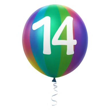 Balloon of the number four  sticker