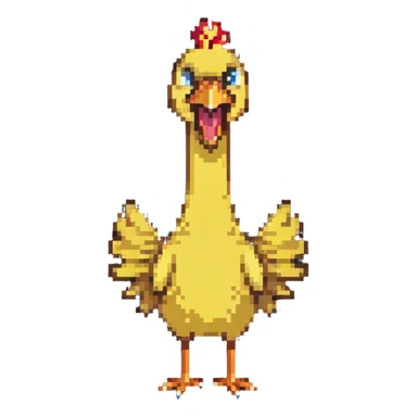 shouting long neck yellow chicken sticker