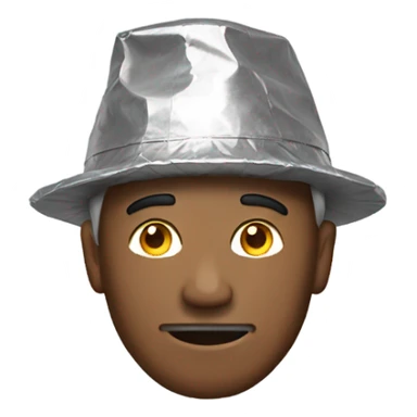 Man wearing tinfoil hat sticker