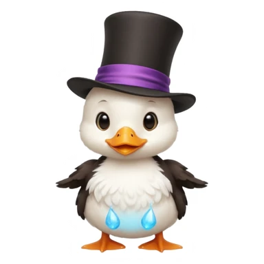 white baby duck with magician hat
 sticker