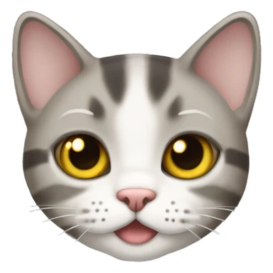 cute Scottish food cat light get with darker stripes and yellow eyes sticker