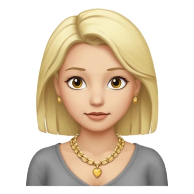 Female with Gold Necklace, grey skin,blonde hair, different expressions. sticker