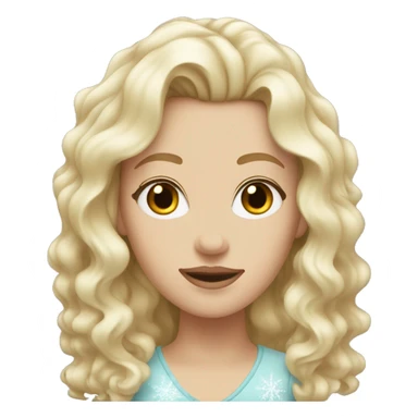 White girl with blonde wavy hair covered in ice  sticker