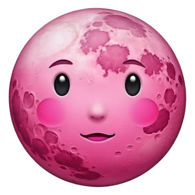 a pink full moon without the facial features sticker