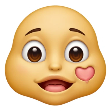 

I'd like an emoji with slightly squinty eyes, a mouth giving a tight kiss with little creases around the lips sticker