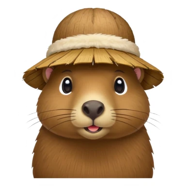 capybara with coconut shell hat sticker